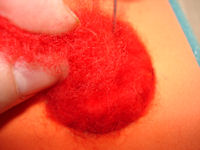 Anleitung zum Nadelfilzen f&uuml;r einen Ei Anh&auml;nger zu Ostern